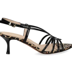 ALBANO Sandalias con tacón de Mujer 5344 / 17 NEGRO/LEOPARDO