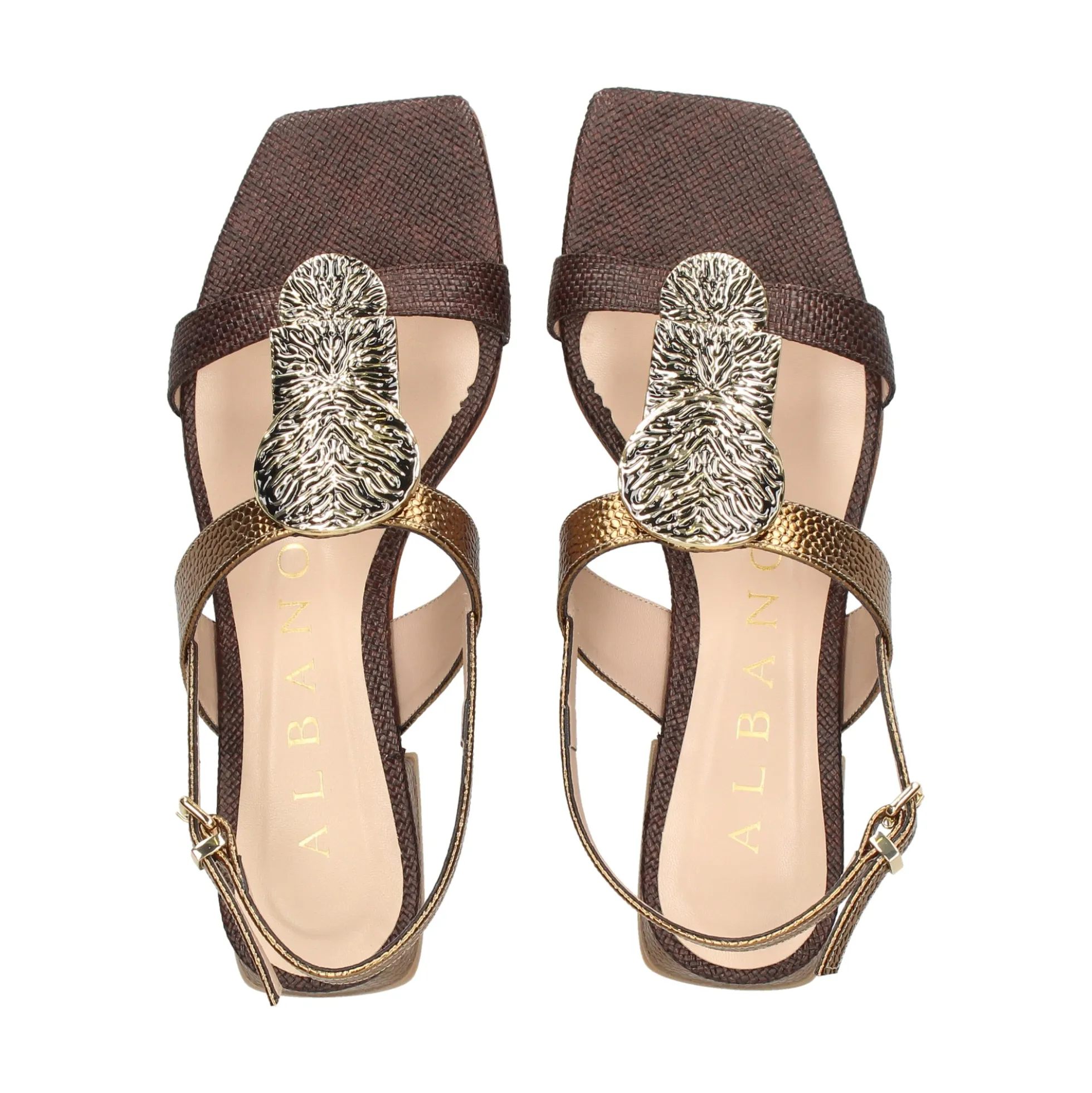 ALBANO Sandalias planas de Mujer 5532 BRONZO+T.MORO