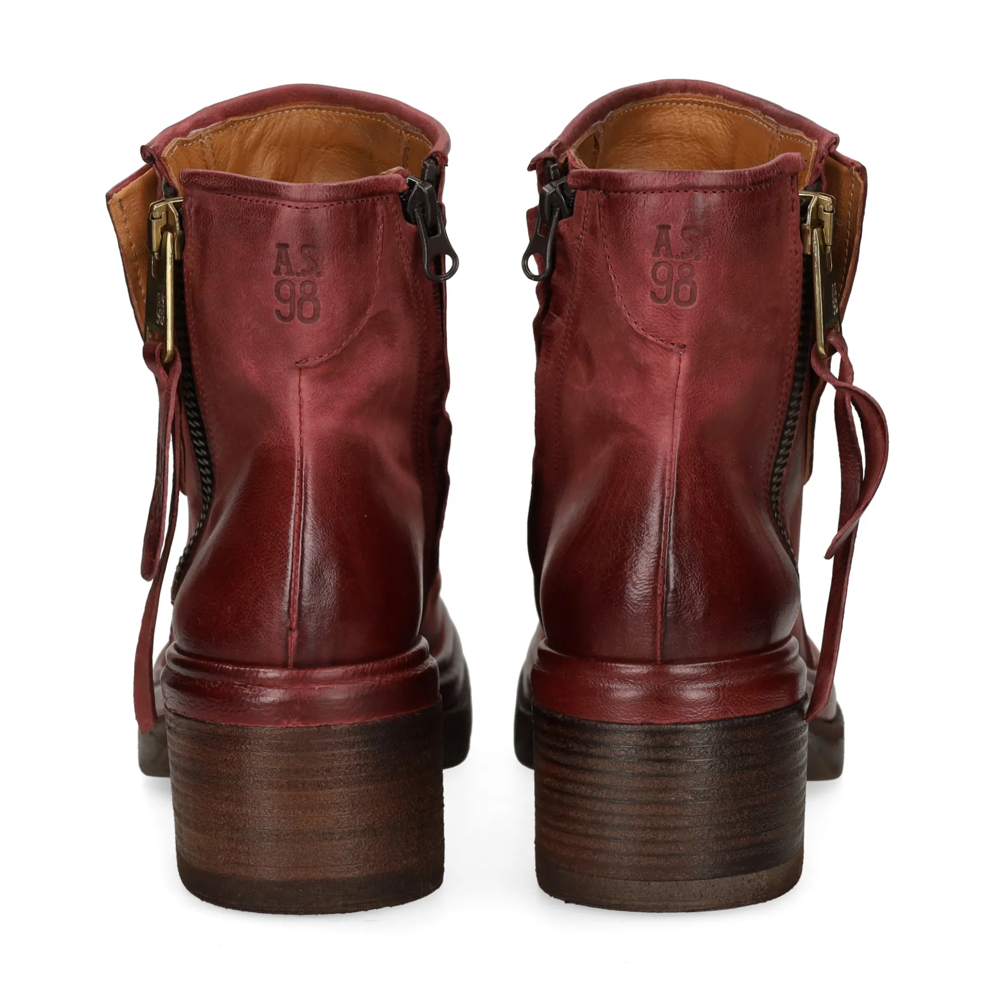 A.S.98 Botines con tacón de Mujer A89230 6580 MADERA