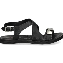A.S.98 Sandalias planas de Mujer A16059 6002 NEGRO