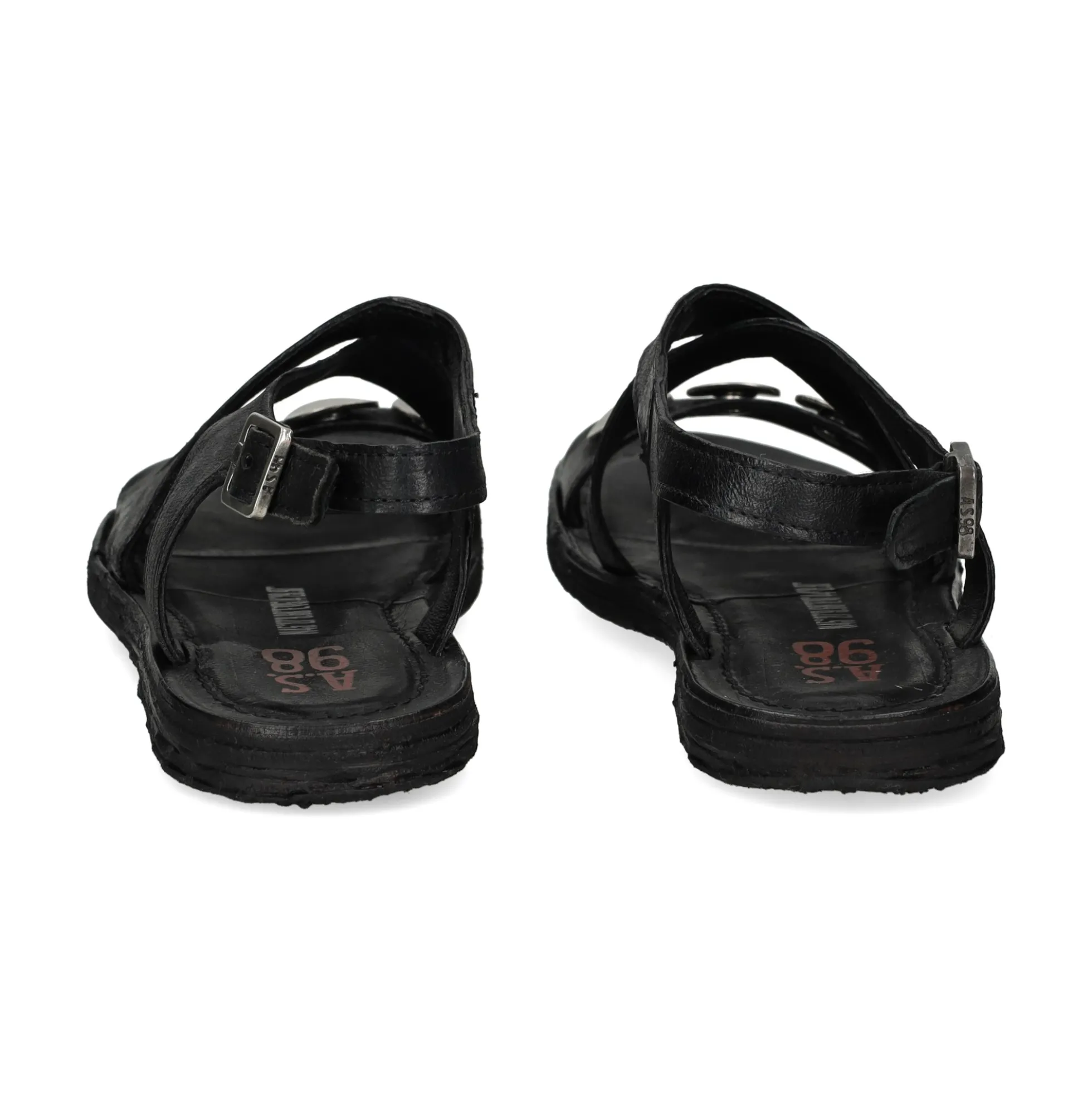 A.S.98 Sandalias planas de Mujer A16059 6002 NEGRO