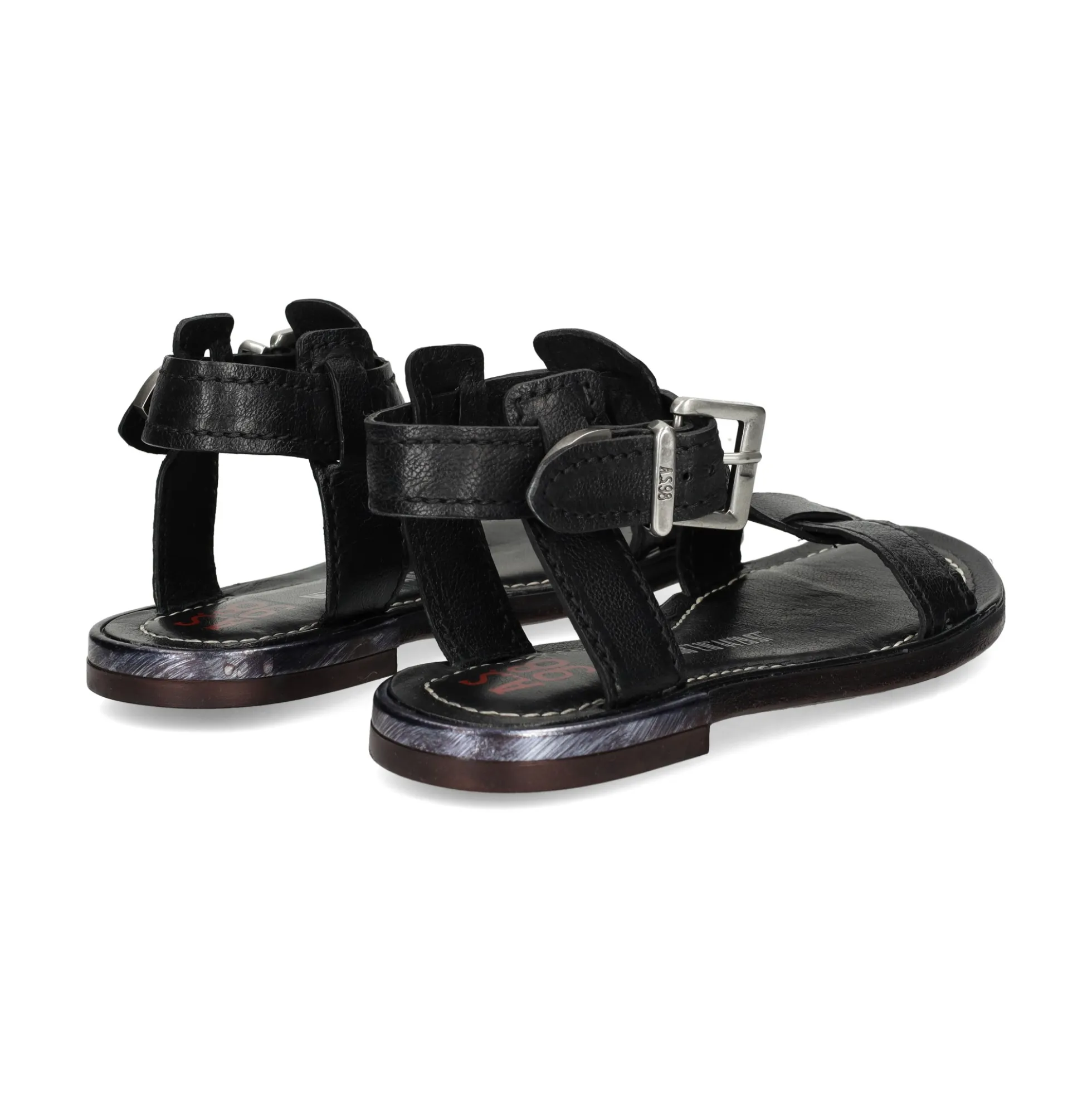 A.S.98 Sandalias planas de Mujer B94006 6002 NEGRO