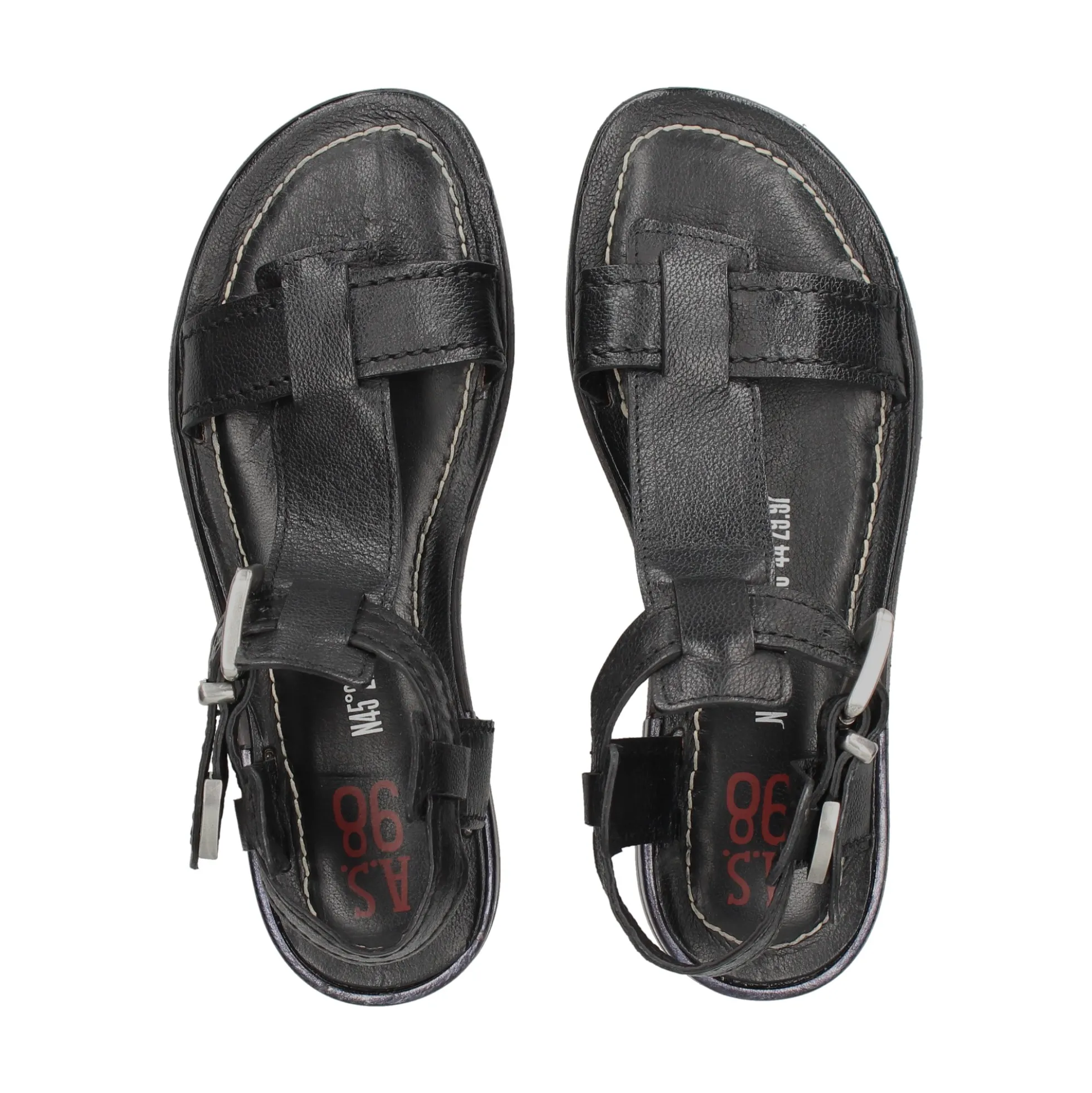 A.S.98 Sandalias planas de Mujer B94006 6002 NEGRO
