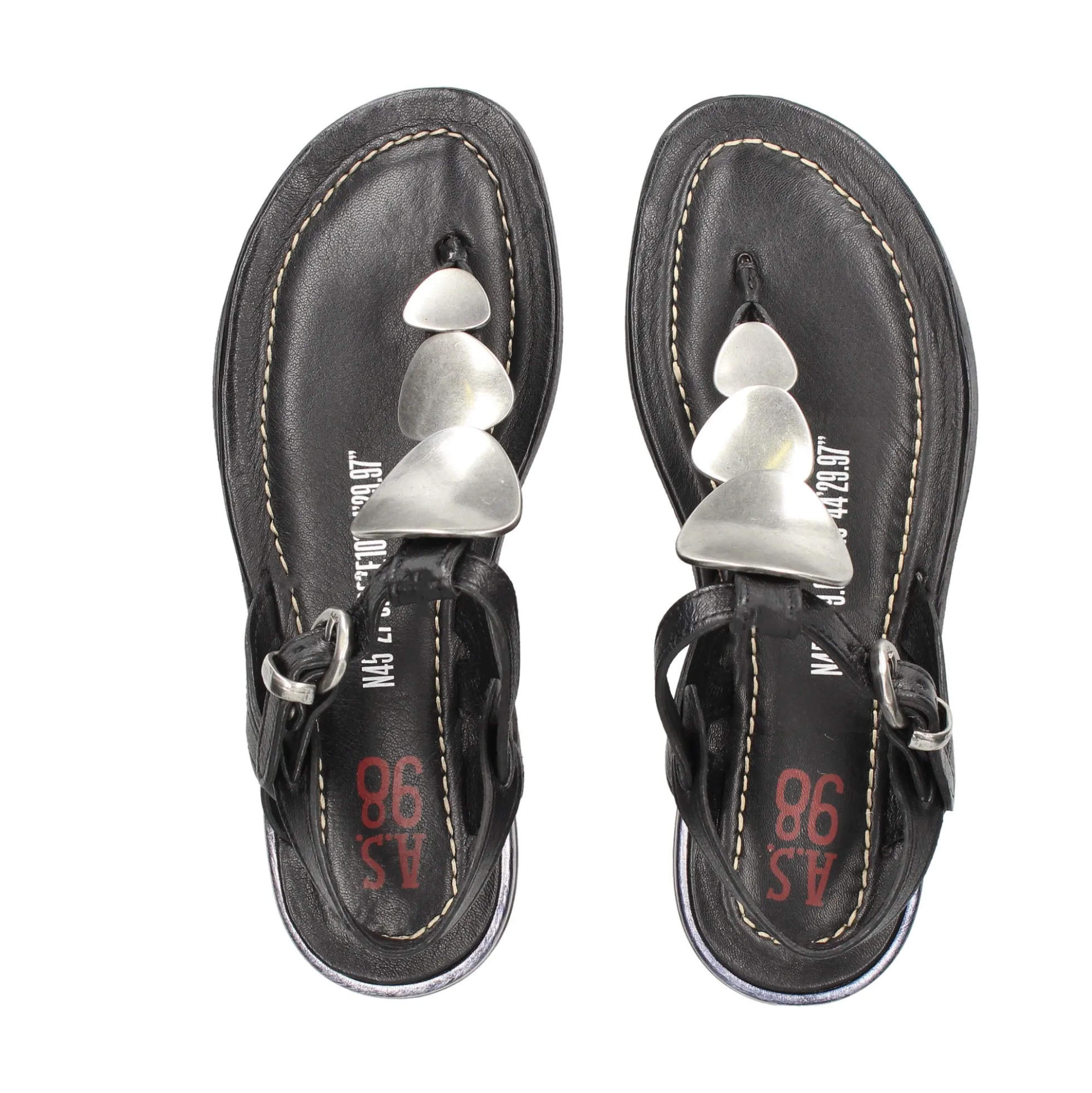 A.S.98 Sandalias planas de Mujer B94004 6002 NEGRO