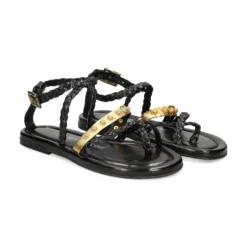 A.S.98 Sandalias planas de Mujer B74006 101 0001 NERO+O