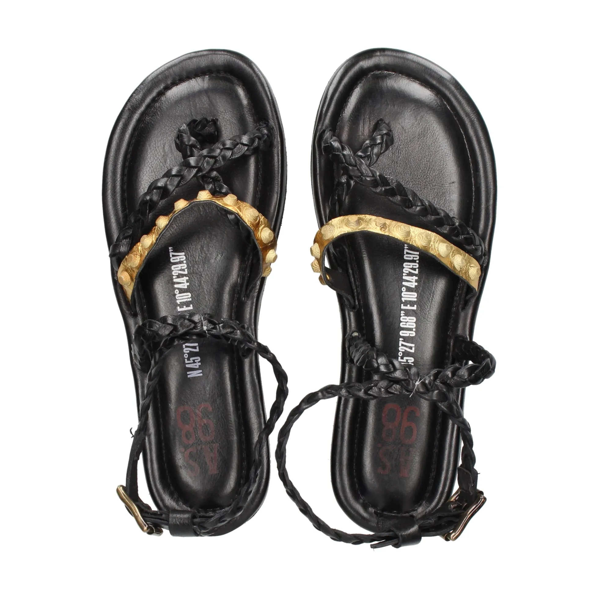 A.S.98 Sandalias planas de Mujer B74006 101 0001 NERO+O