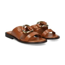 BEFREE Sandalias planas de Mujer NICE-110 CAMEL