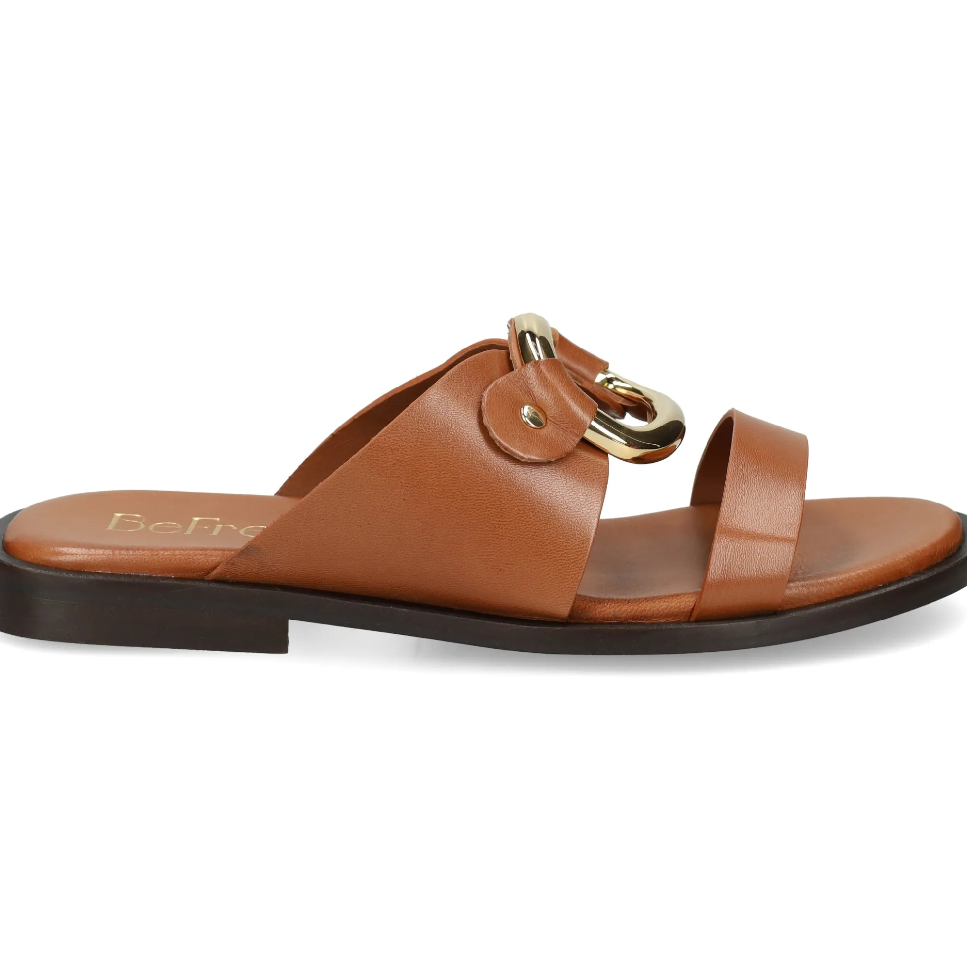 BEFREE Sandalias planas de Mujer NICE-110 CAMEL
