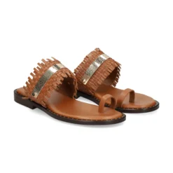 BEFREE Sandalias planas de Mujer RIGA-535 CAMEL