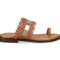 BEFREE Sandalias planas de Mujer RIGA-535 CAMEL