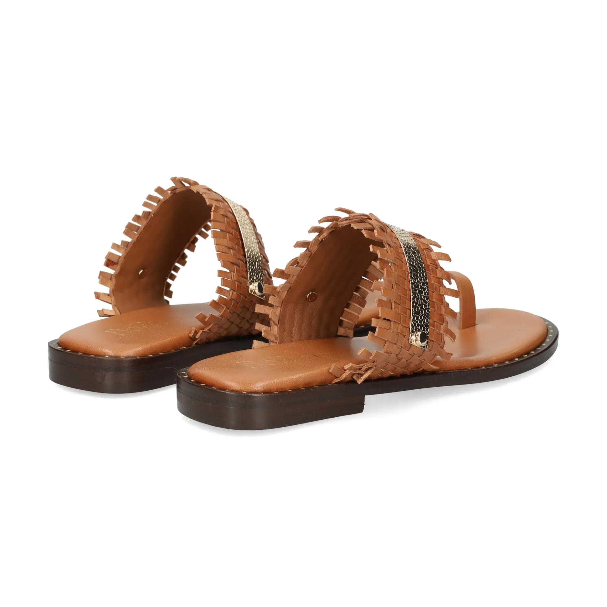 BEFREE Sandalias planas de Mujer RIGA-535 CAMEL