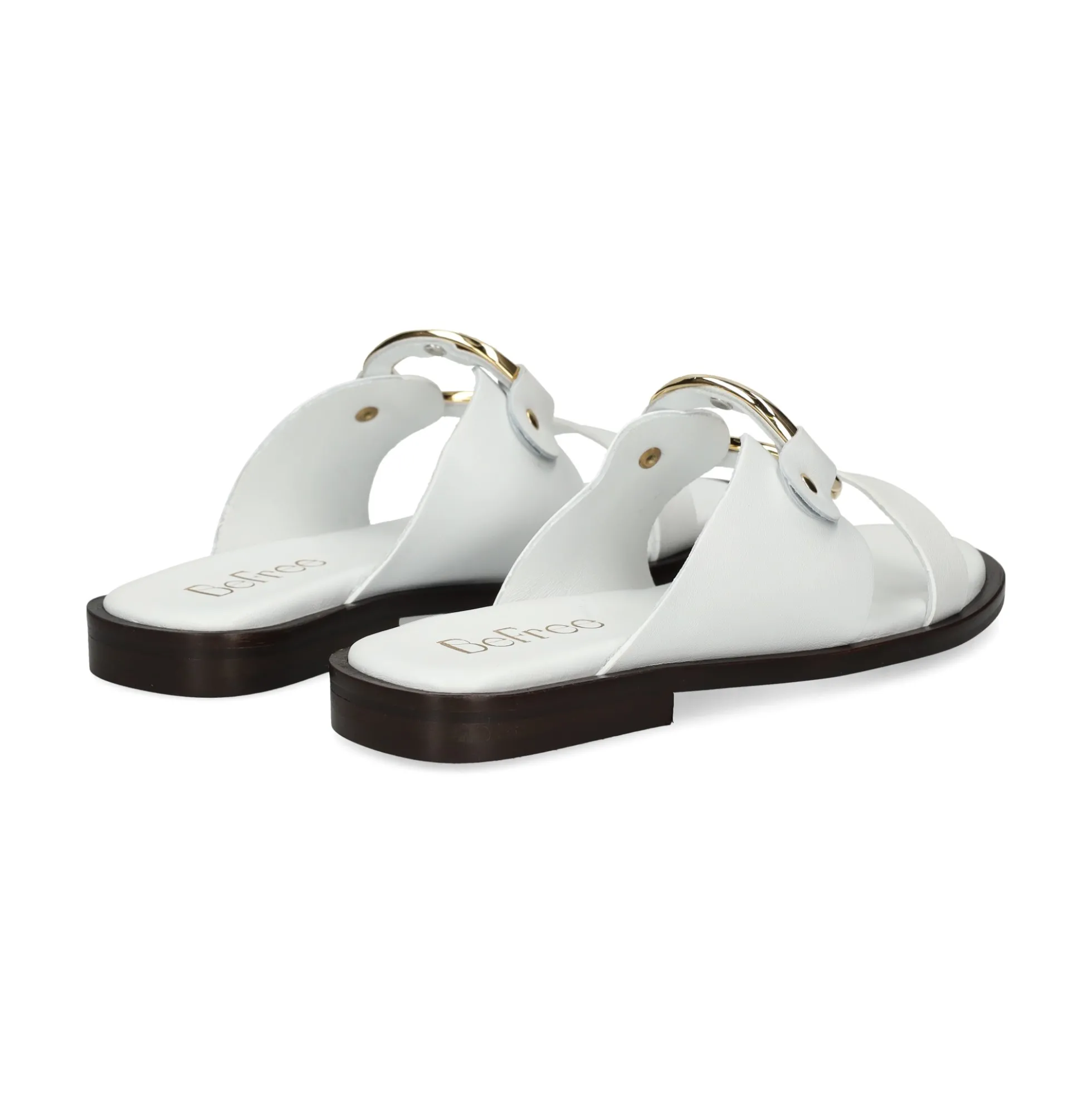 BEFREE Sandalias planas de Mujer NICE-110 BLANCO