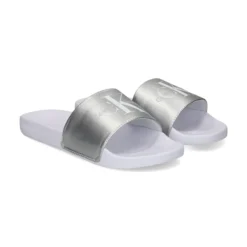 CALVIN KLEIN Sandalias planas de Mujer YW0YW01243 0K9 WHITE/SILVE