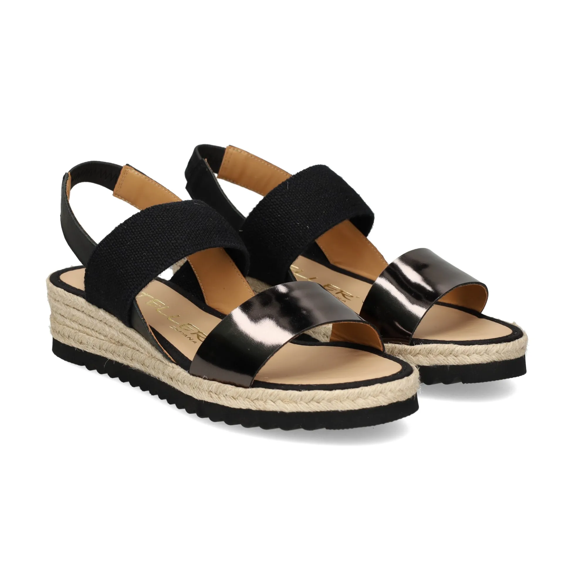 CASTELLER Sandalias cuña de Mujer 52-155-ANYELACA BRONCE+NEGRO
