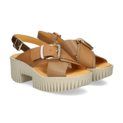 4CCCCEES Sandalias con plataforma de Mujer PLIA JUNO TAUPE