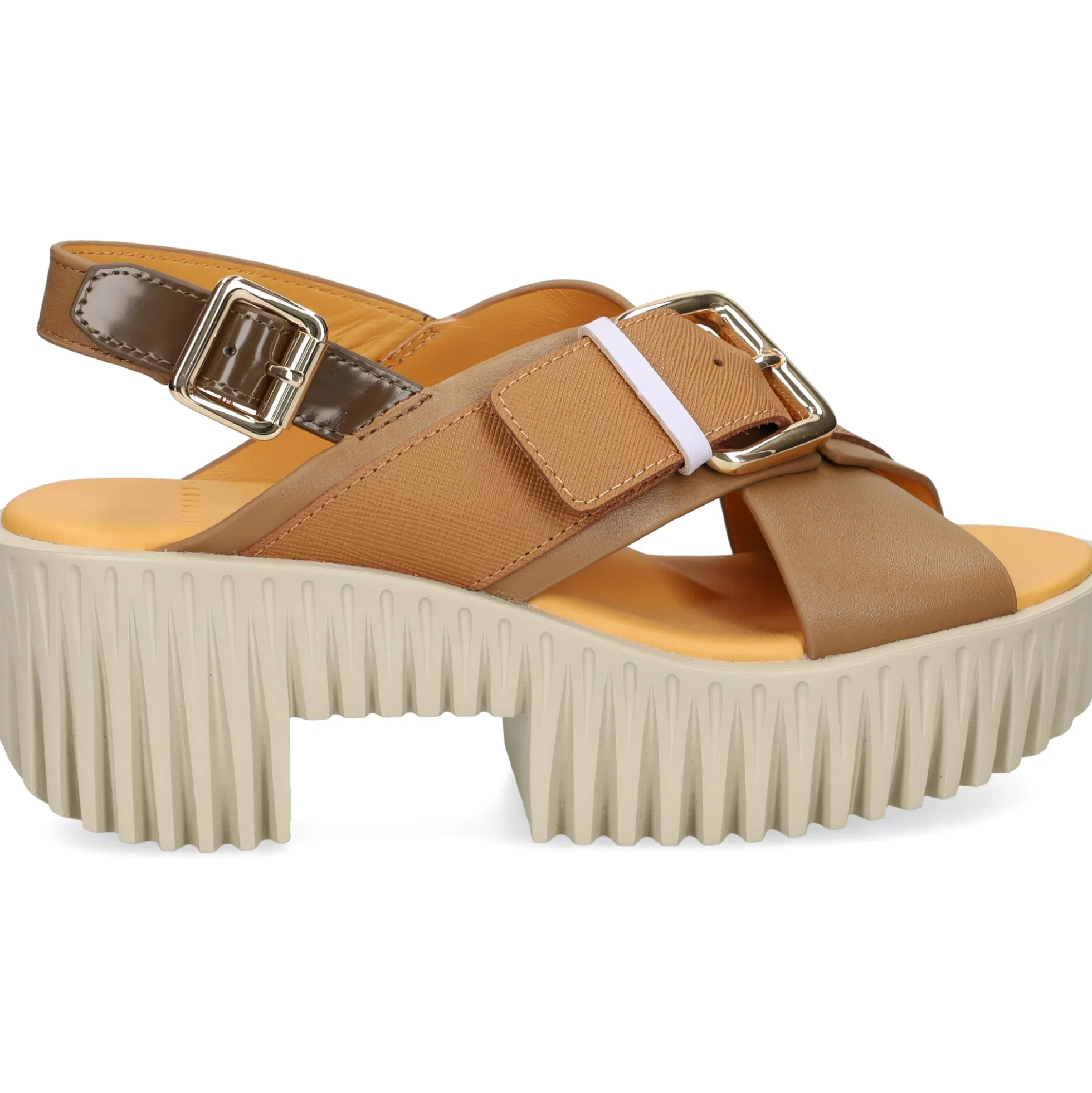 4CCCCEES Sandalias con plataforma de Mujer PLIA JUNO TAUPE