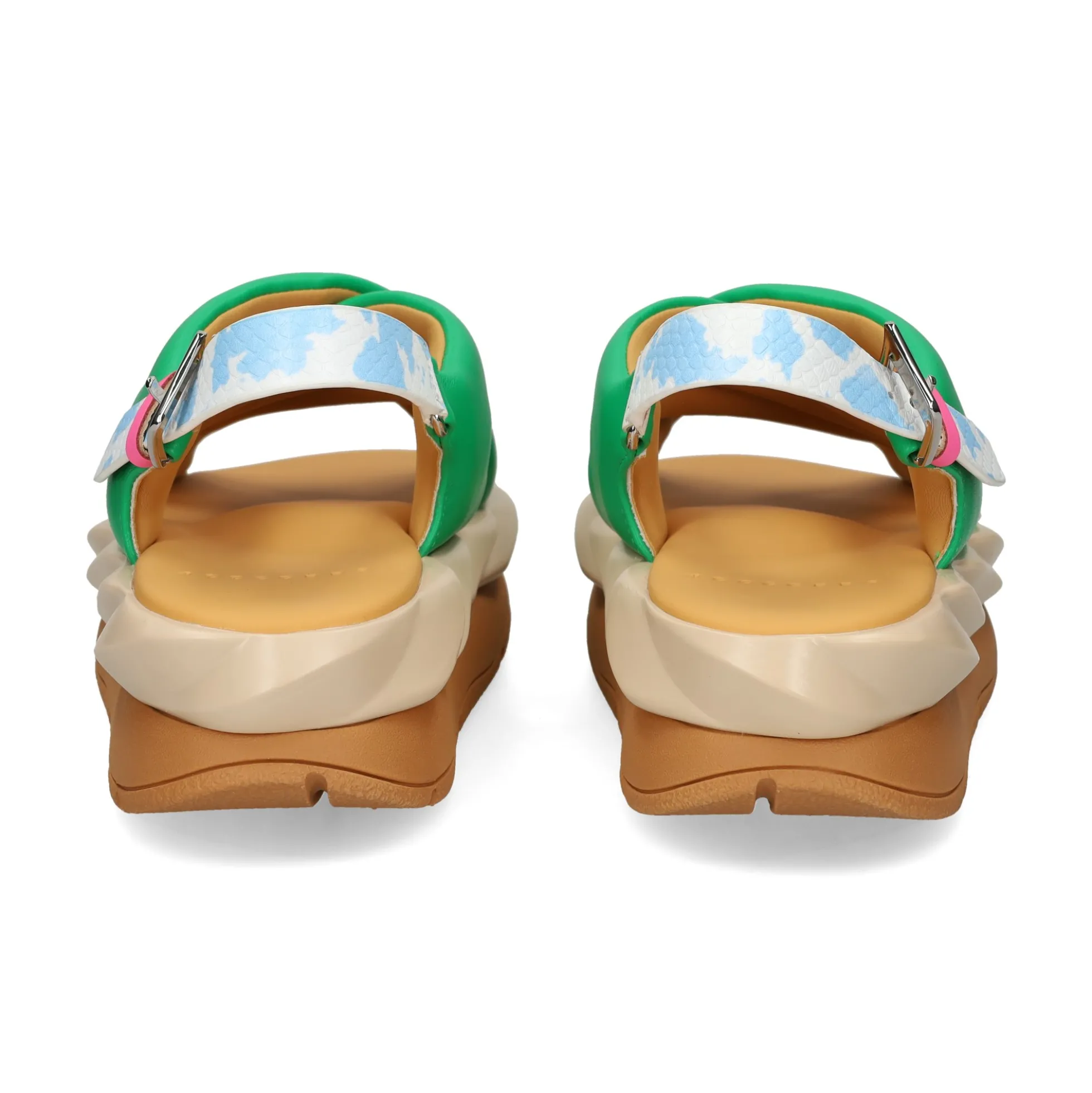 4CCCCEES Sandalias con plataforma de Mujer MELLOW MANA VERDE