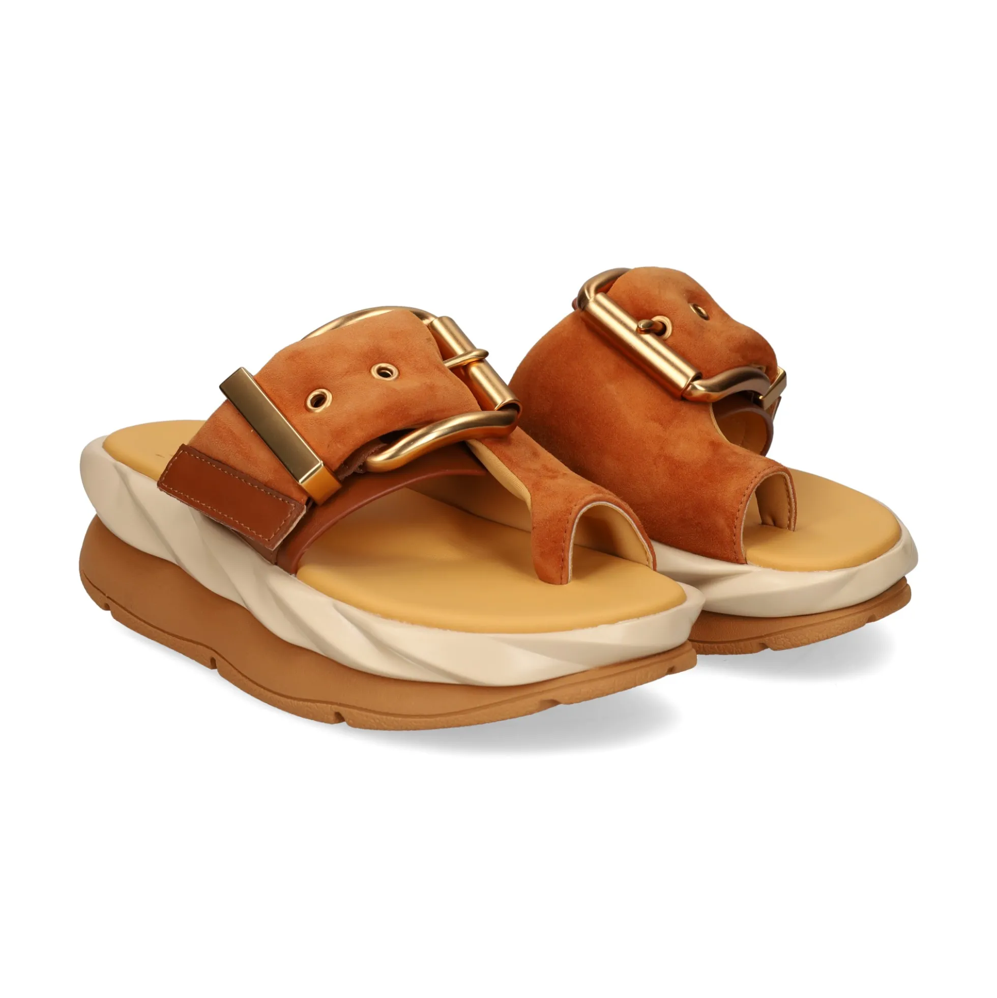 4CCCCEES Sandalias con plataforma de Mujer MELLOW GLOW SOFT BROWN