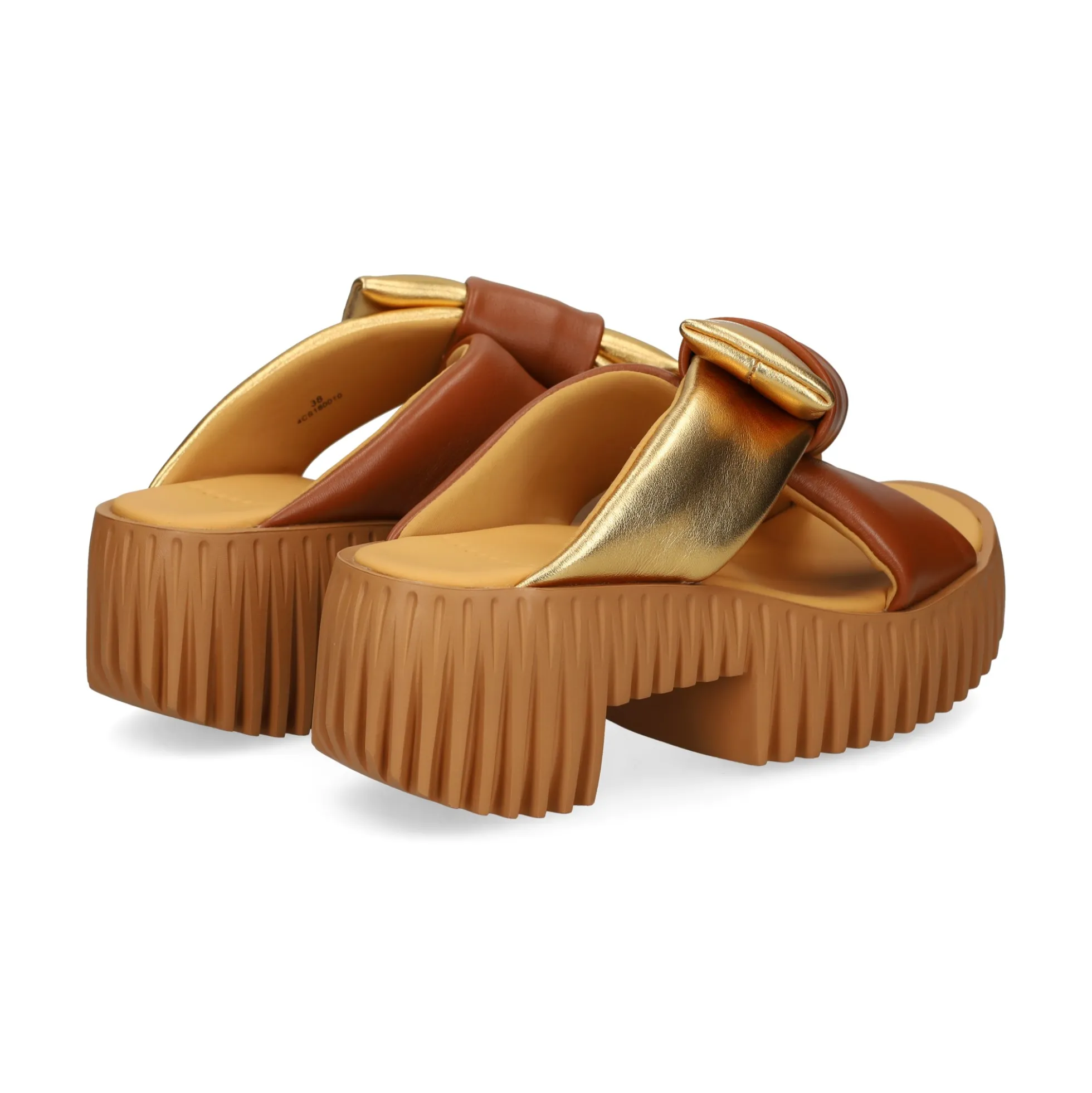 4CCCCEES Sandalias con plataforma de Mujer PLIA BOW ORO