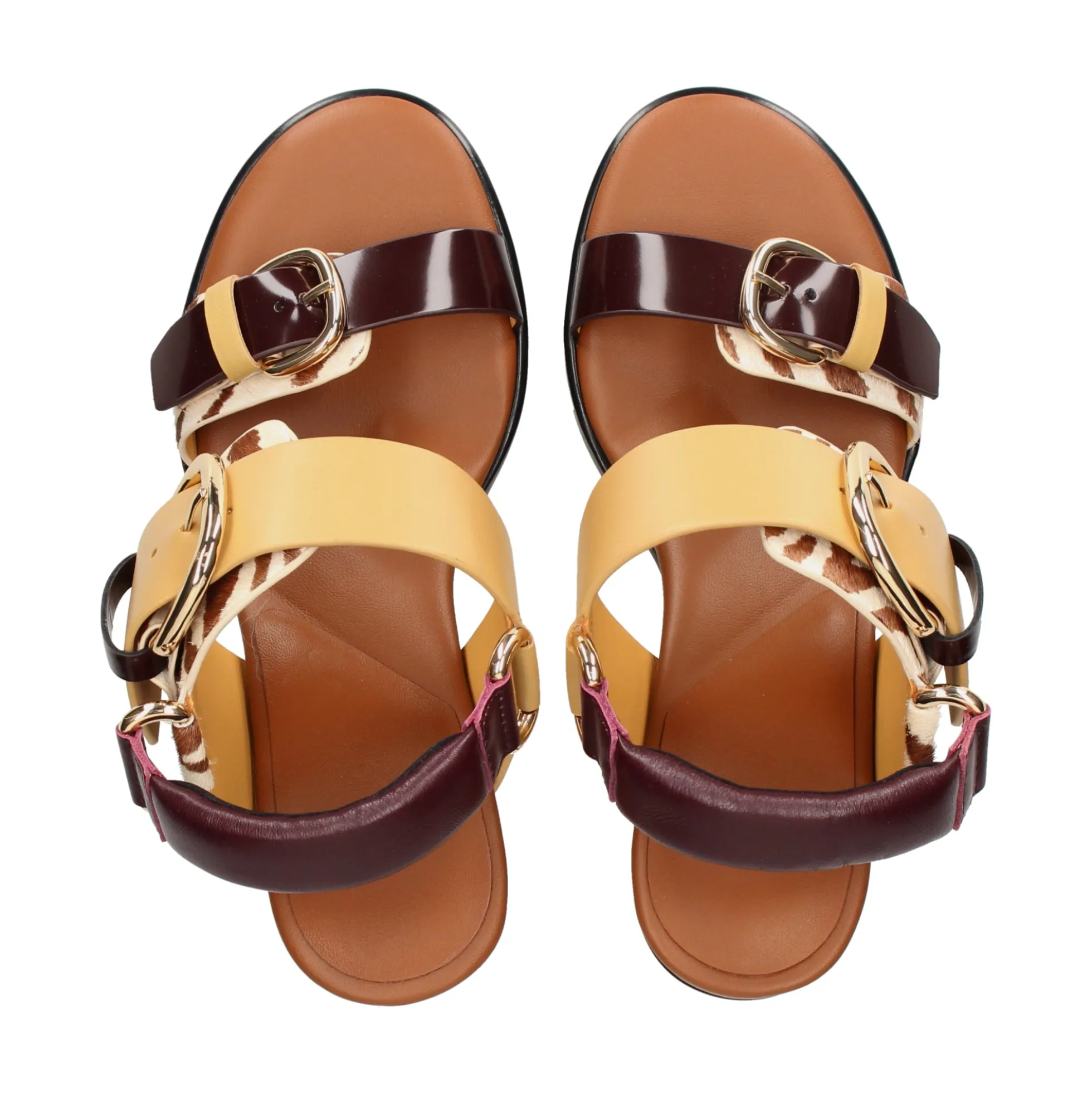 4CCCCEES Sandalias con tacón de Mujer OSHA LINE MID ZEBRA MIX