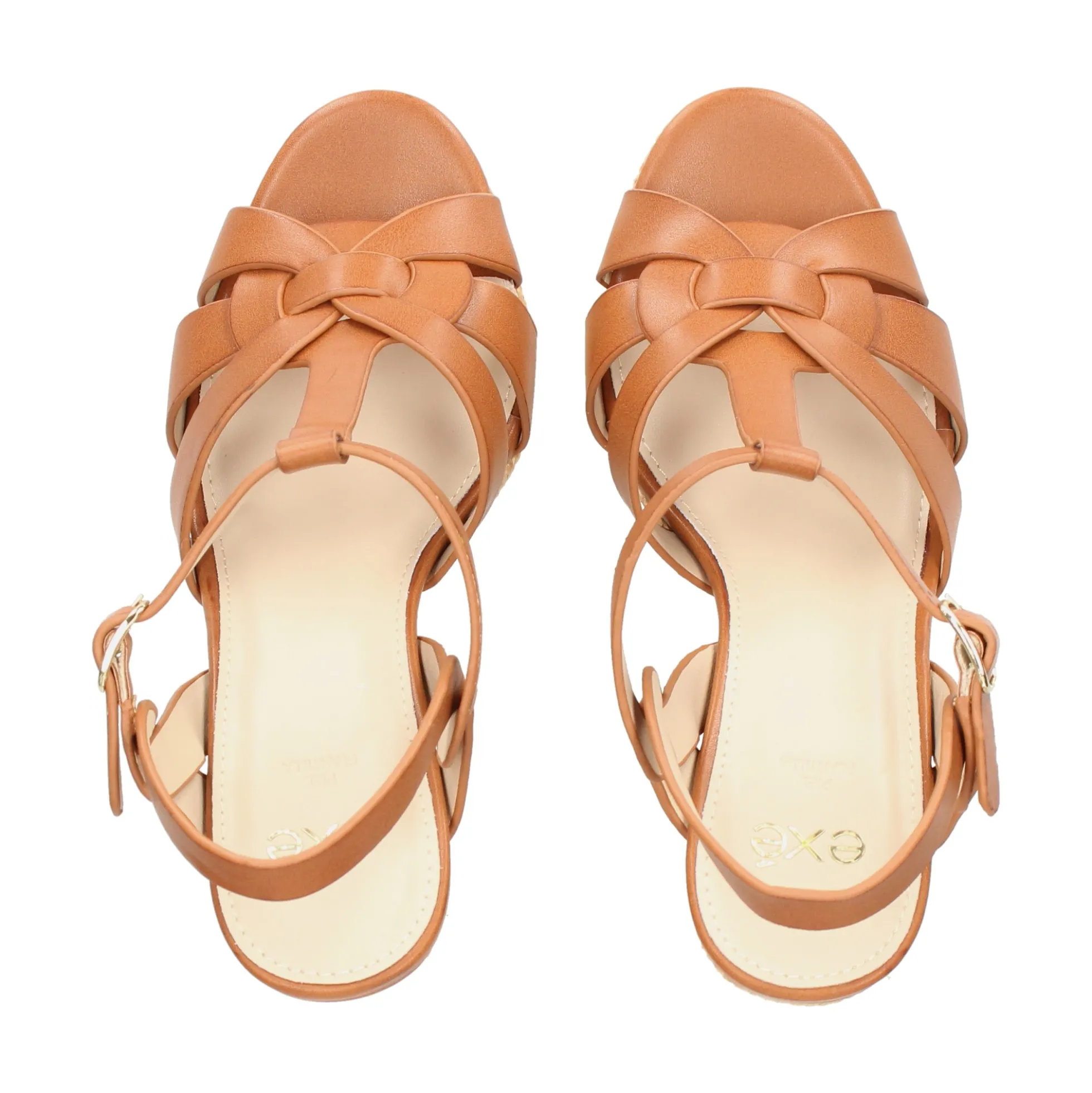 EXE Sandalias con plataforma de Mujer OPHELIA-907 TAN