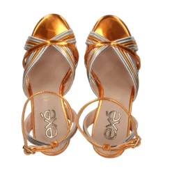 EXE Sandalias con plataforma de Mujer OPHELIA-832 ORANGE GOLD