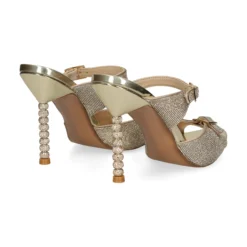 EXE Sandalias con tacón de Mujer JOY-700 ORO