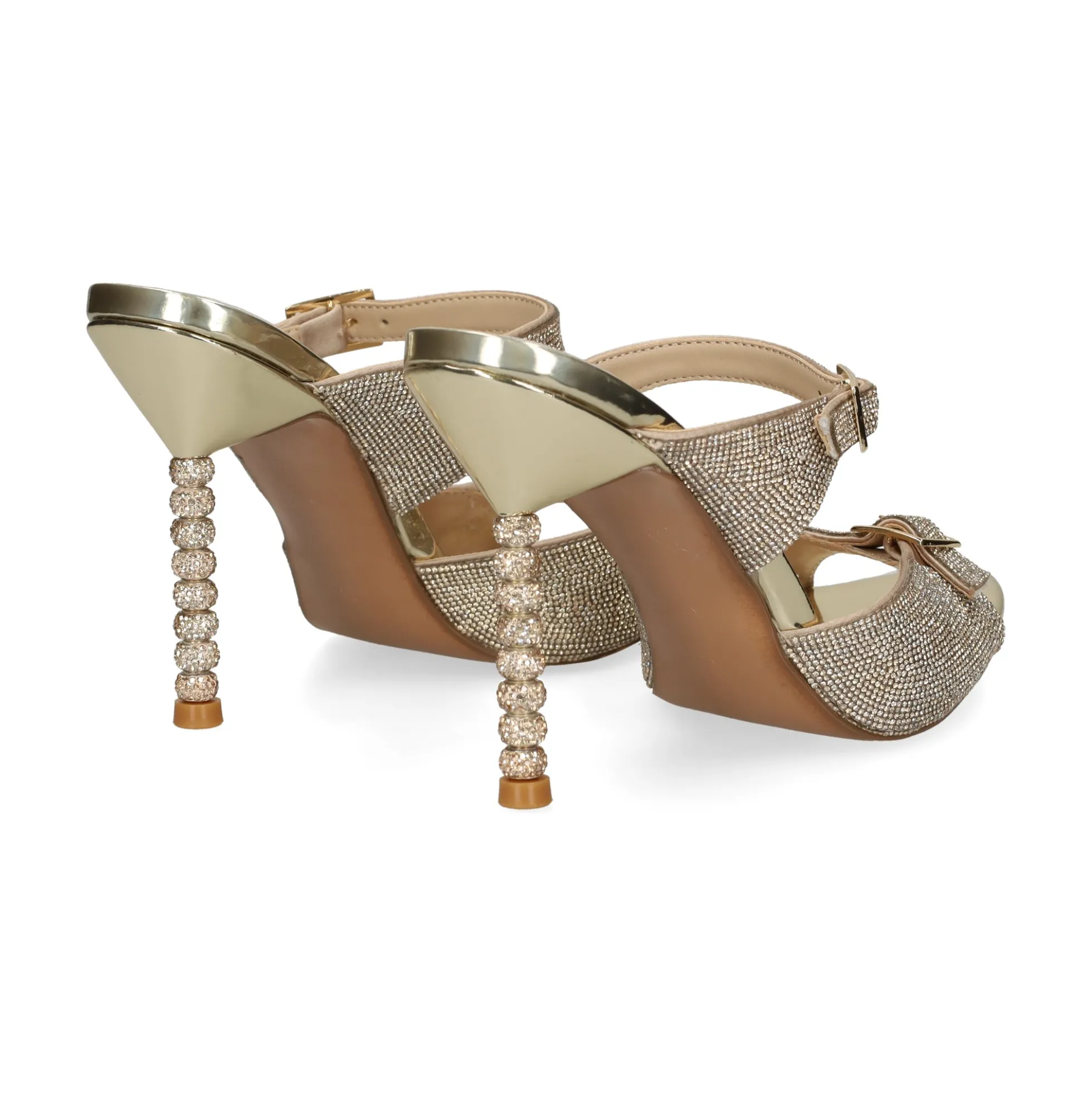 EXE Sandalias con tacón de Mujer JOY-700 ORO
