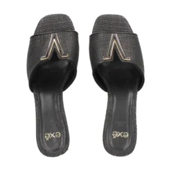 EXE Sandalias con tacón de Mujer SCARLET-601 NEGRO
