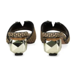 EXE Sandalias con tacón de Mujer SCARLET-601 BLACK BEIGE