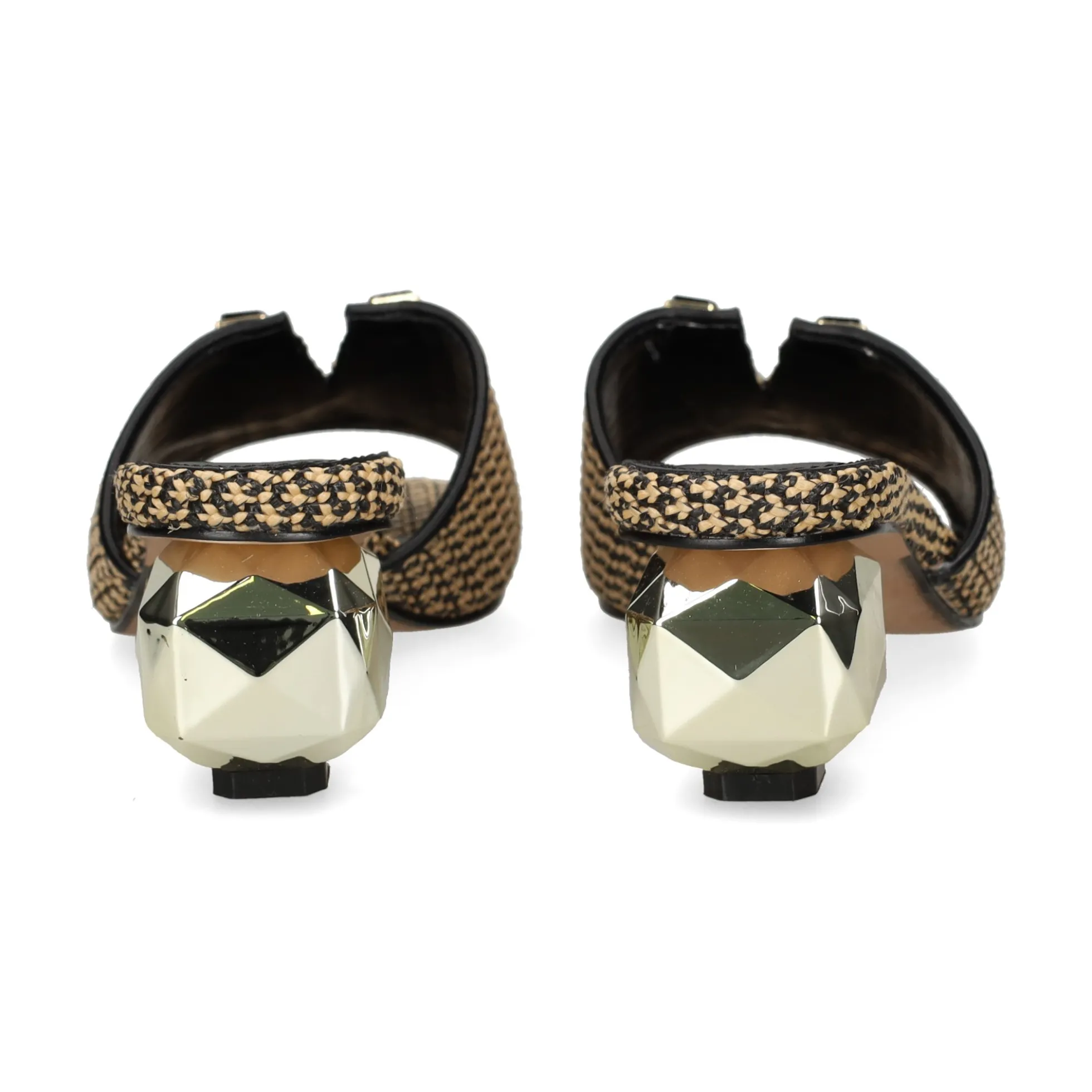 EXE Sandalias con tacón de Mujer SCARLET-601 BLACK BEIGE