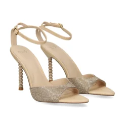 EXE Sandalias con tacón de Mujer JOY-625 ORO