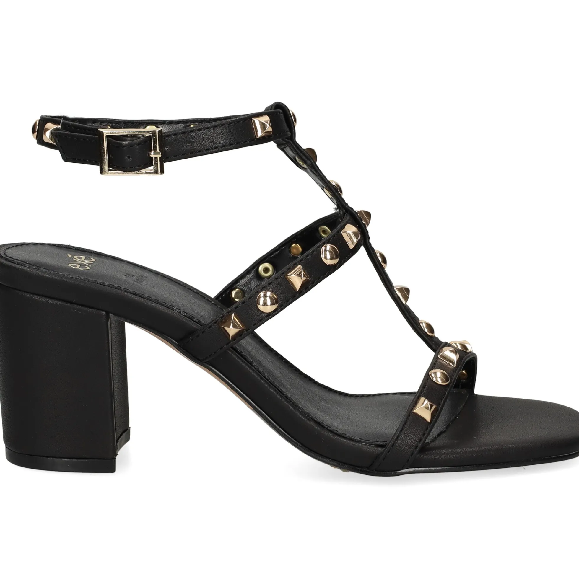 EXE Sandalias con tacón de Mujer CLEO-799 BLACK GOLD