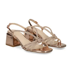 EXE Sandalias con tacón de Mujer CARMEN-300 PINK GOLD
