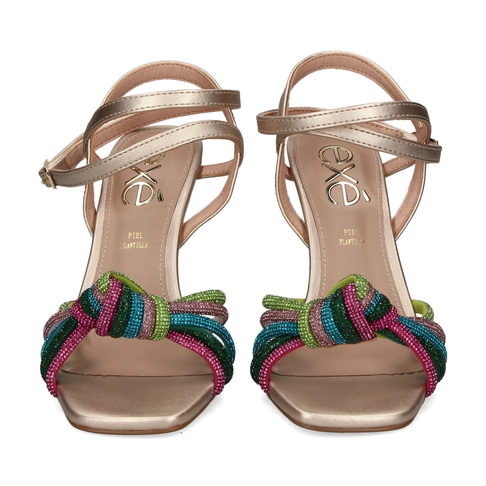 EXE Sandalias con tacón de Mujer GINGER-493 MULTICOLOR