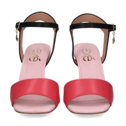 EXE Sandalias con tacón de Mujer LILIAN-177 BLACK-RED
