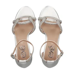EXE Sandalias con tacón de Mujer PENNY-247 SILVER