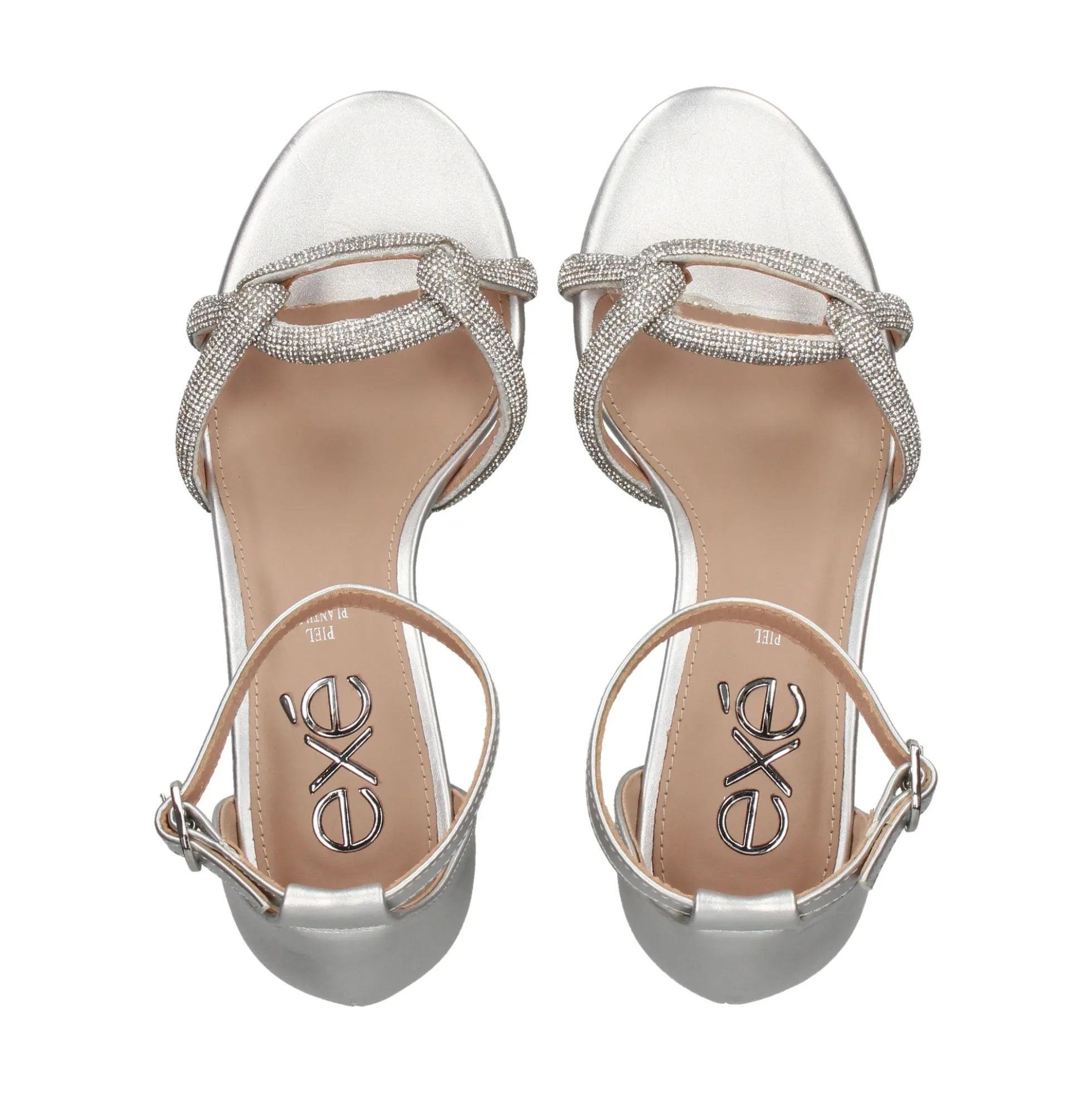 EXE Sandalias con tacón de Mujer PENNY-247 SILVER