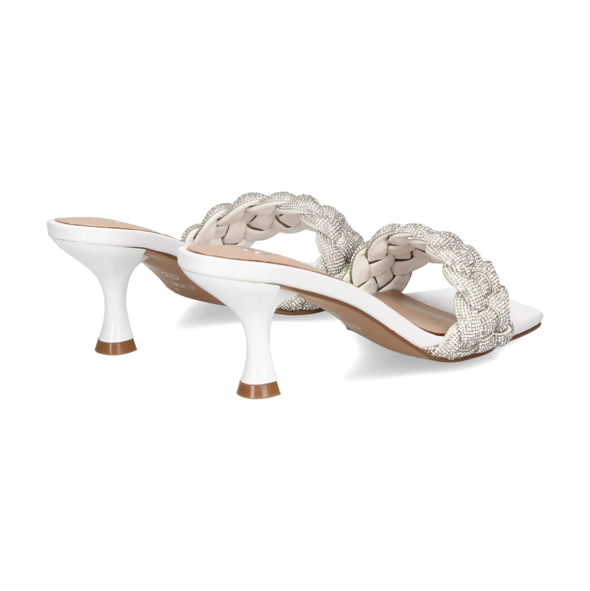 EXE Sandalias con tacón de Mujer JENIFER-040 BLANCO