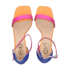 EXE Sandalias con tacón de Mujer LILIAN-055 BLUE-FUCSIA