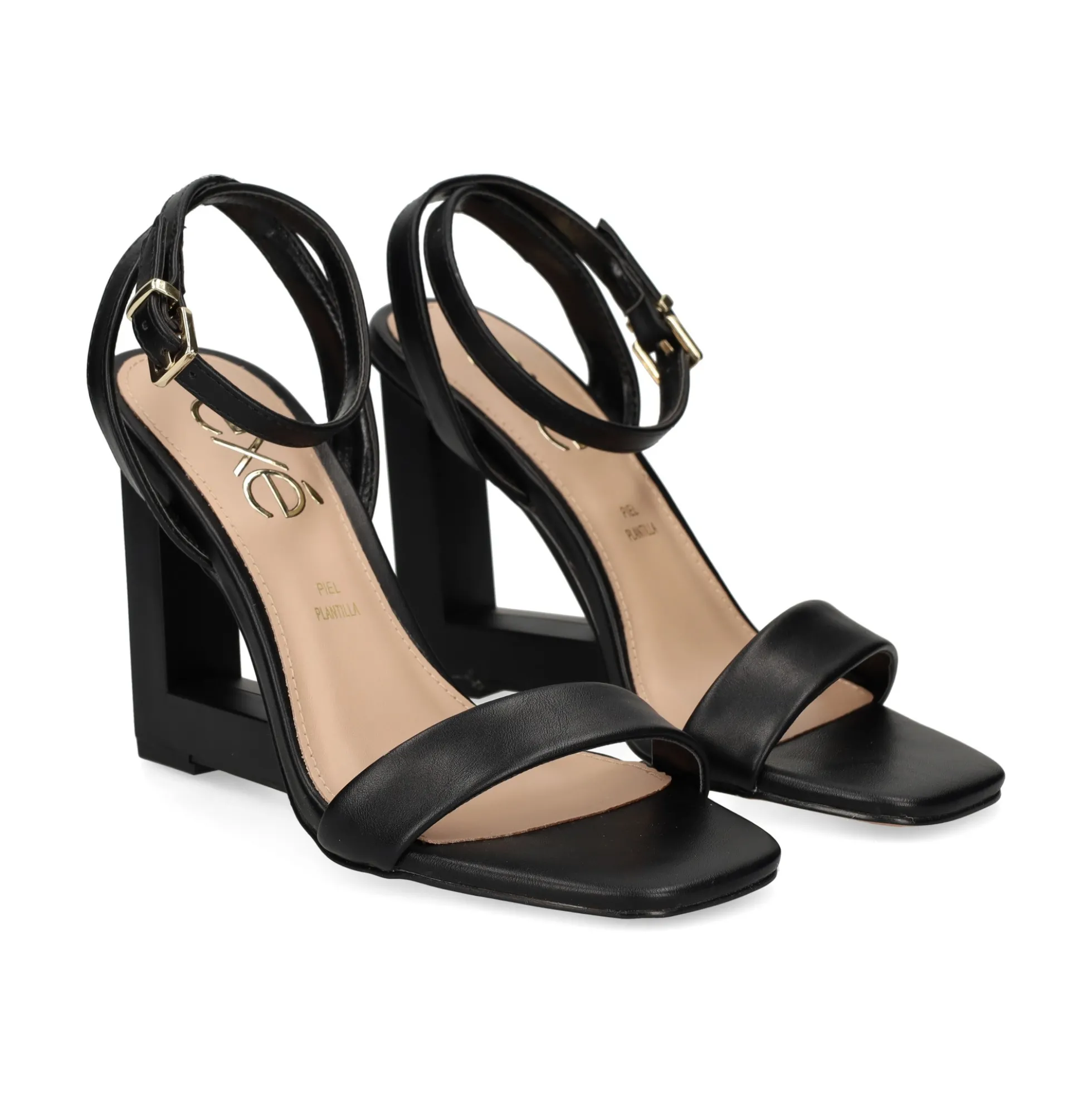 EXE Sandalias cuña de Mujer ELYSIA-391 NEGRO