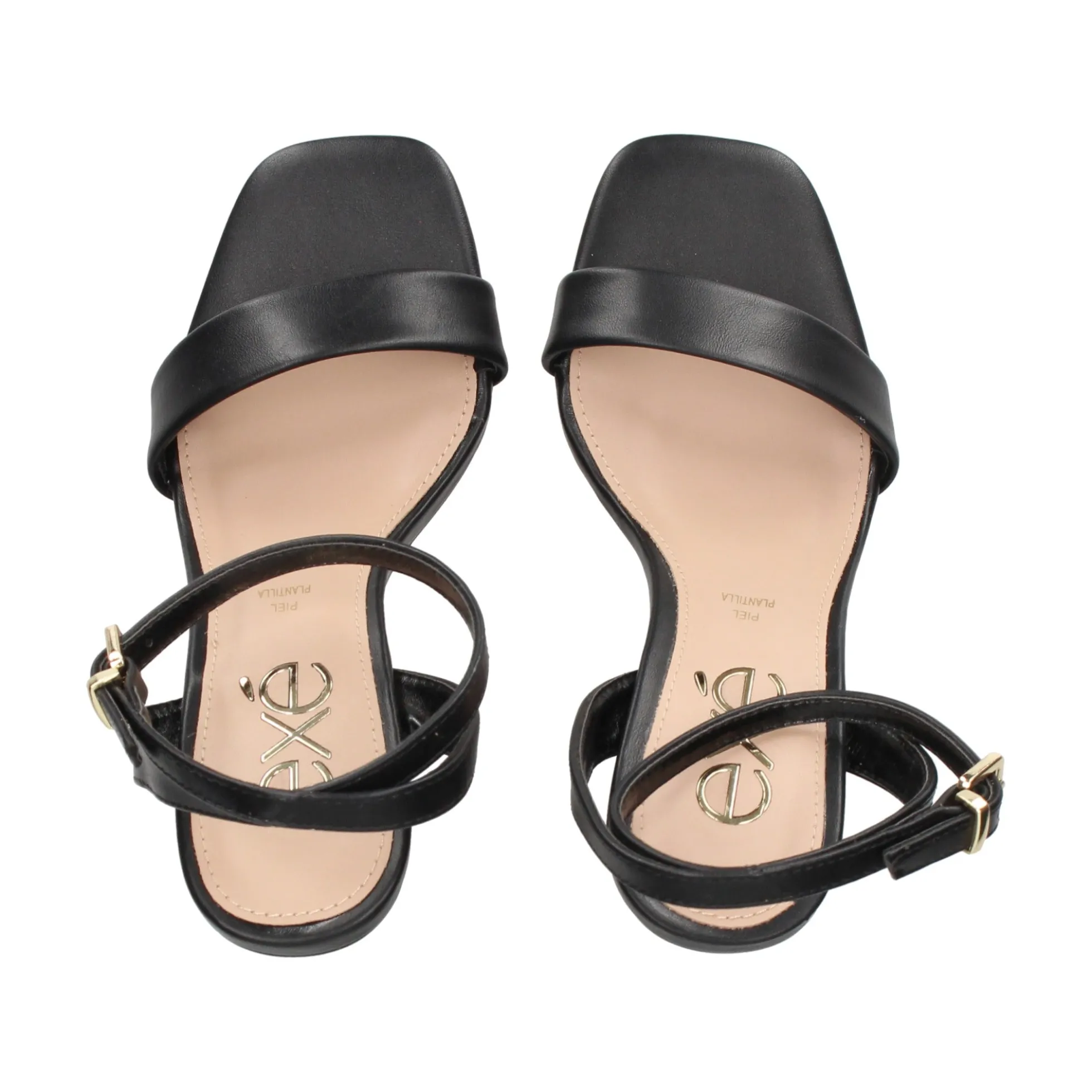 EXE Sandalias cuña de Mujer ELYSIA-391 NEGRO