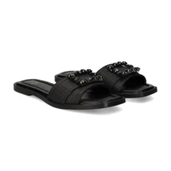 EXE Sandalias planas de Mujer DORETA-488 NEGRO