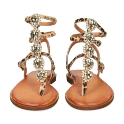 EXE Sandalias planas de Mujer 621 IRENE LEOPARDO