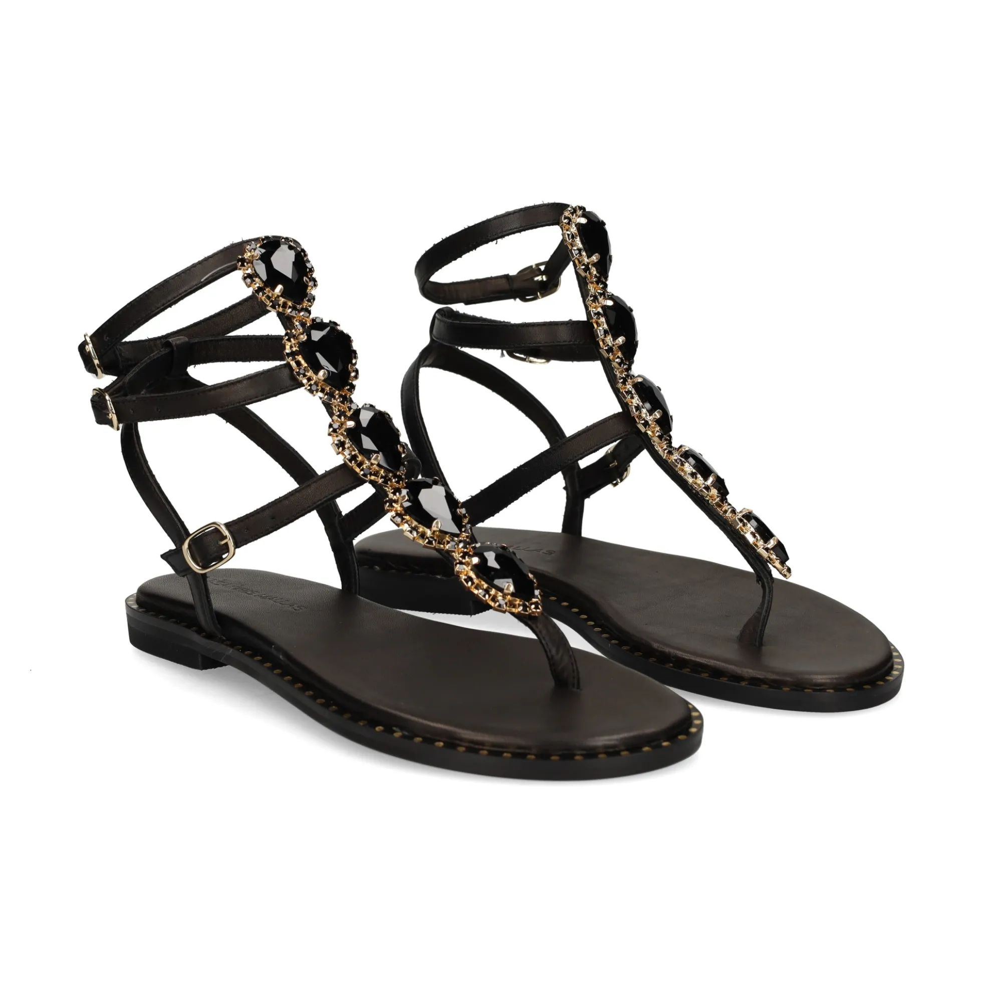 EXE Sandalias planas de Mujer 590 IRENE NEGRO