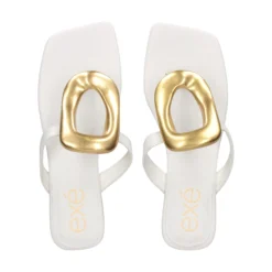 EXE Sandalias planas de Mujer STORM-268 BLANCO