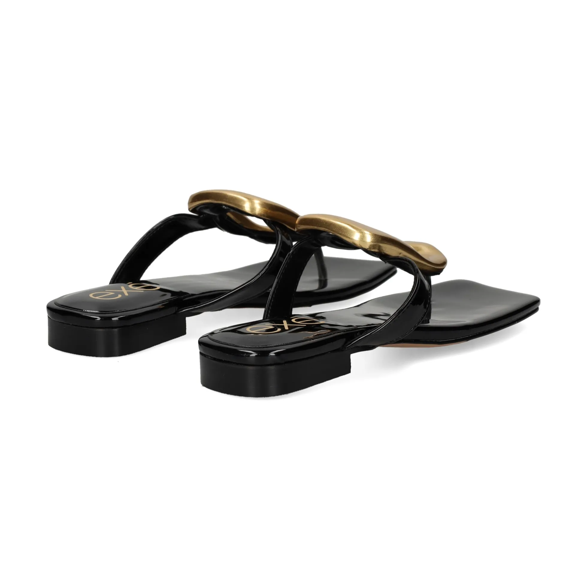 EXE Sandalias planas de Mujer STORM-268 NEGRO