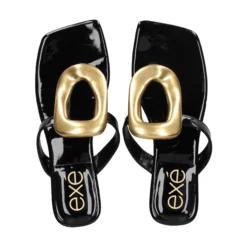 EXE Sandalias planas de Mujer STORM-268 NEGRO