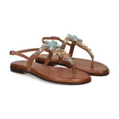 EXE Sandalias planas de Mujer 598 GOLDIE MARRON