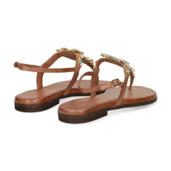 EXE Sandalias planas de Mujer 598 GOLDIE MARRON
